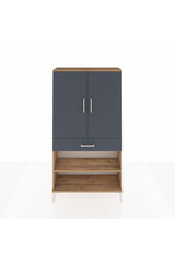 Arges Dolap 4 Raflı Tek Çekmeceli 2 Kapaklı 88x30x163