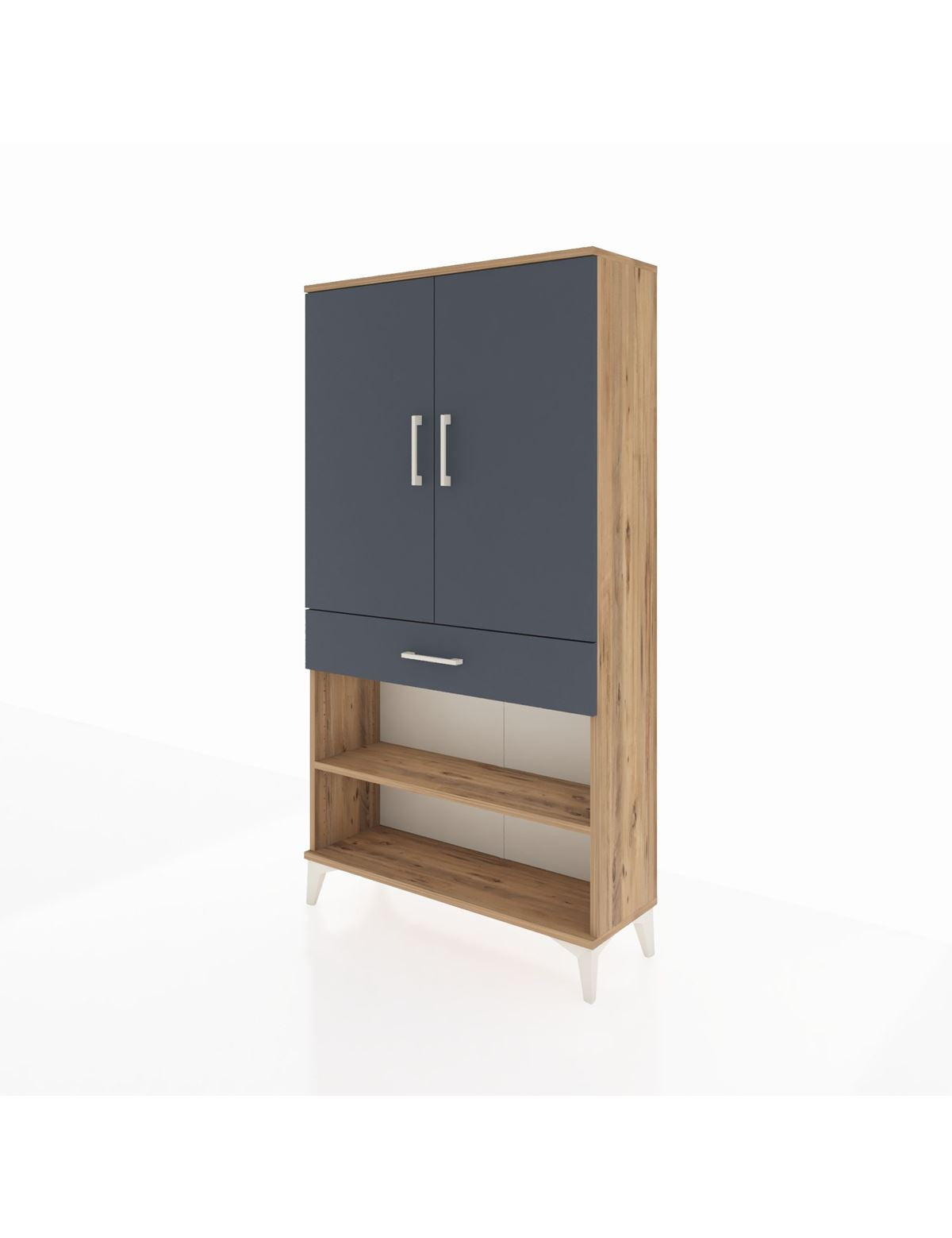 Arges Dolap 4 Raflı Tek Çekmeceli 2 Kapaklı 88x30x163 - S21M049V8A