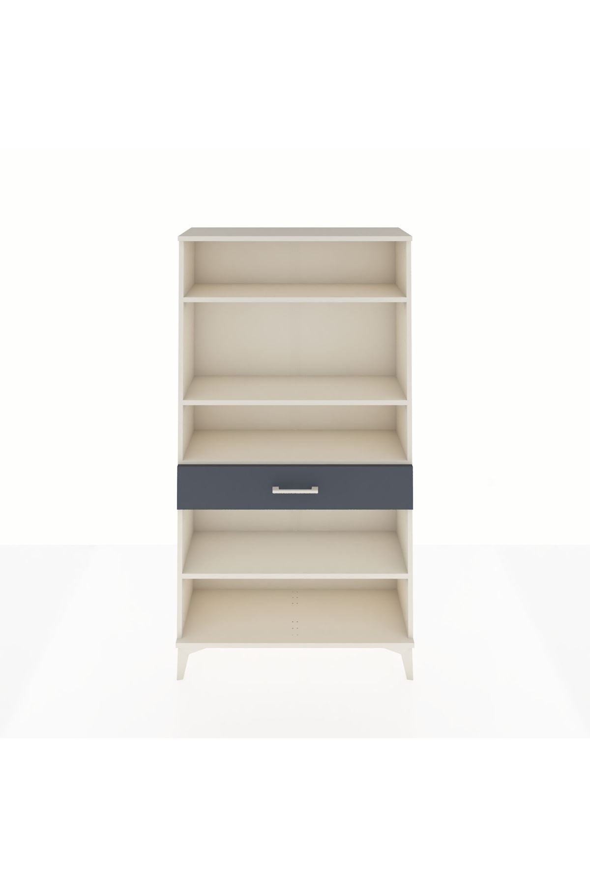 Arges Dolap 4 Raflı Tek Çekmeceli 88x30x163 Aytaşı-Antrasit