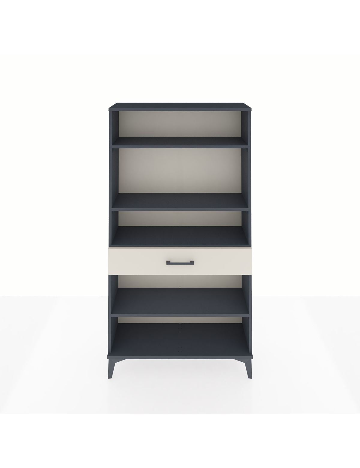 Arges Dolap 4 Raflı Tek Çekmeceli 88x30x163 Antrasit-Aytaşı