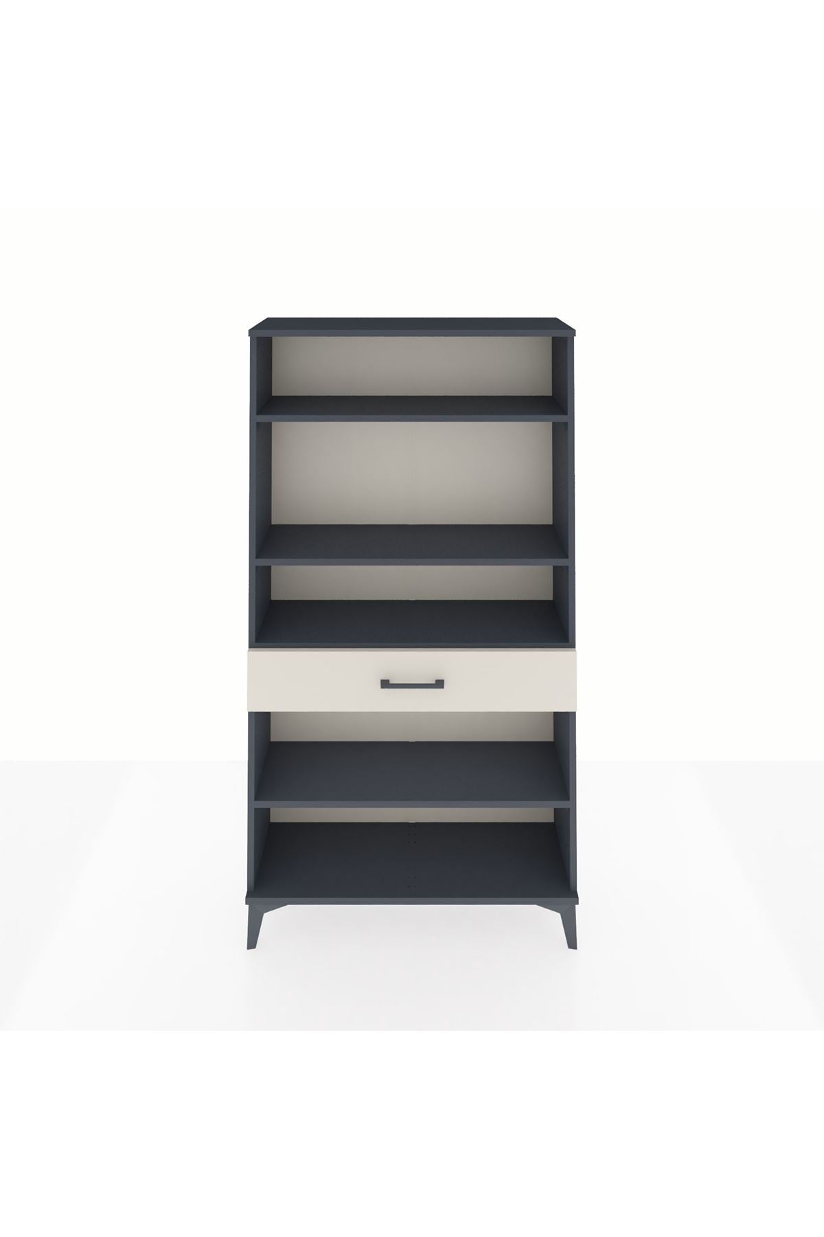 Arges Dolap 4 Raflı Tek Çekmeceli 88x30x163 Antrasit-Aytaşı