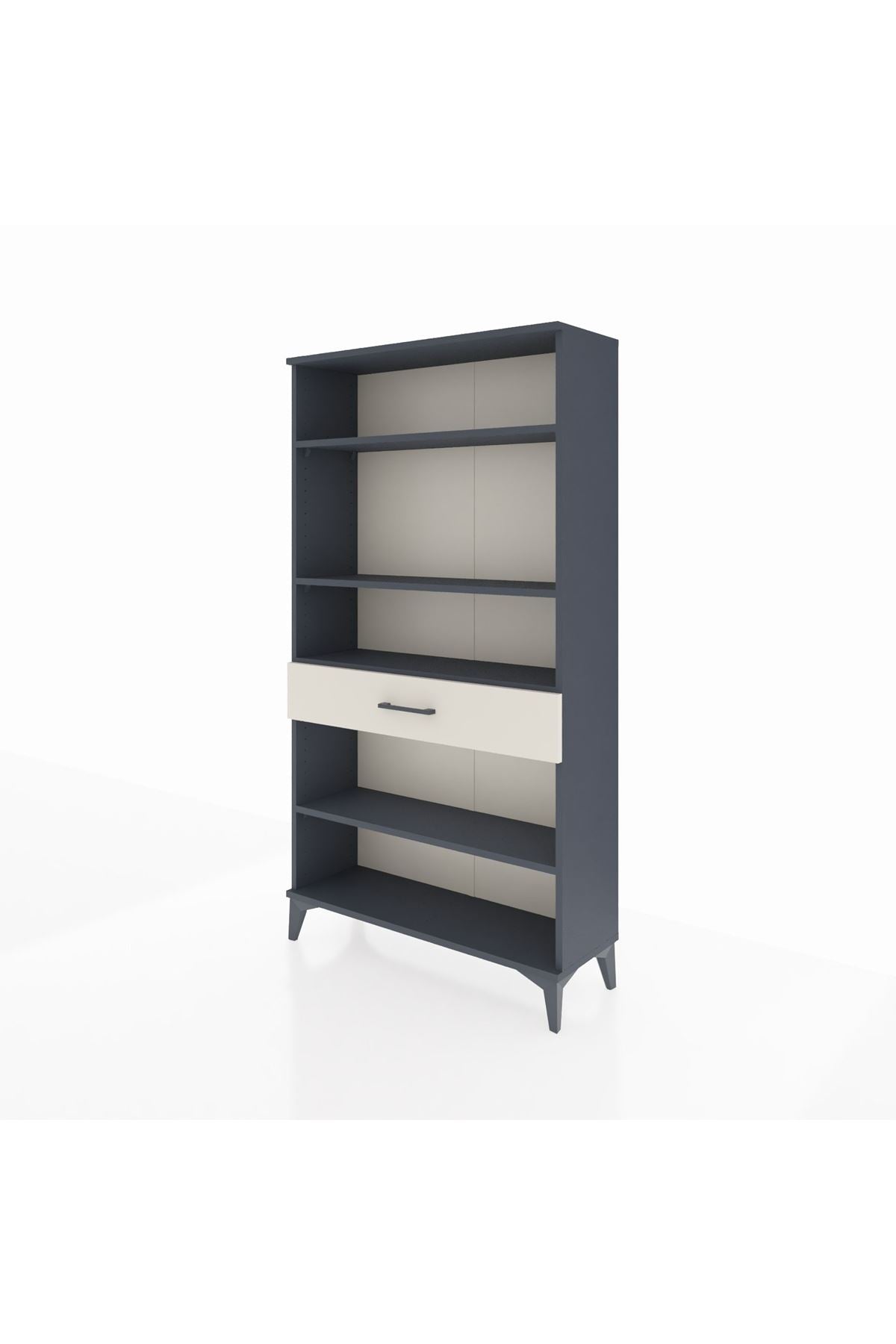 Arges Dolap 4 Raflı Tek Çekmeceli 88x30x163 Antrasit-Aytaşı