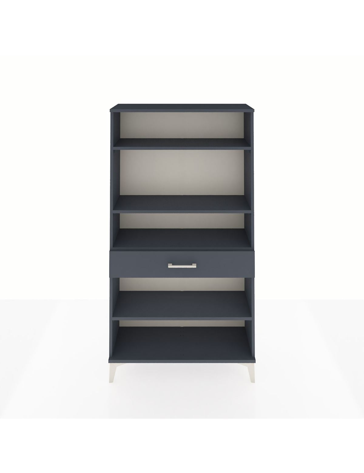 Arges Dolap 4 Raflı Tek Çekmeceli 88x30x163 Antrasit-Antrasit