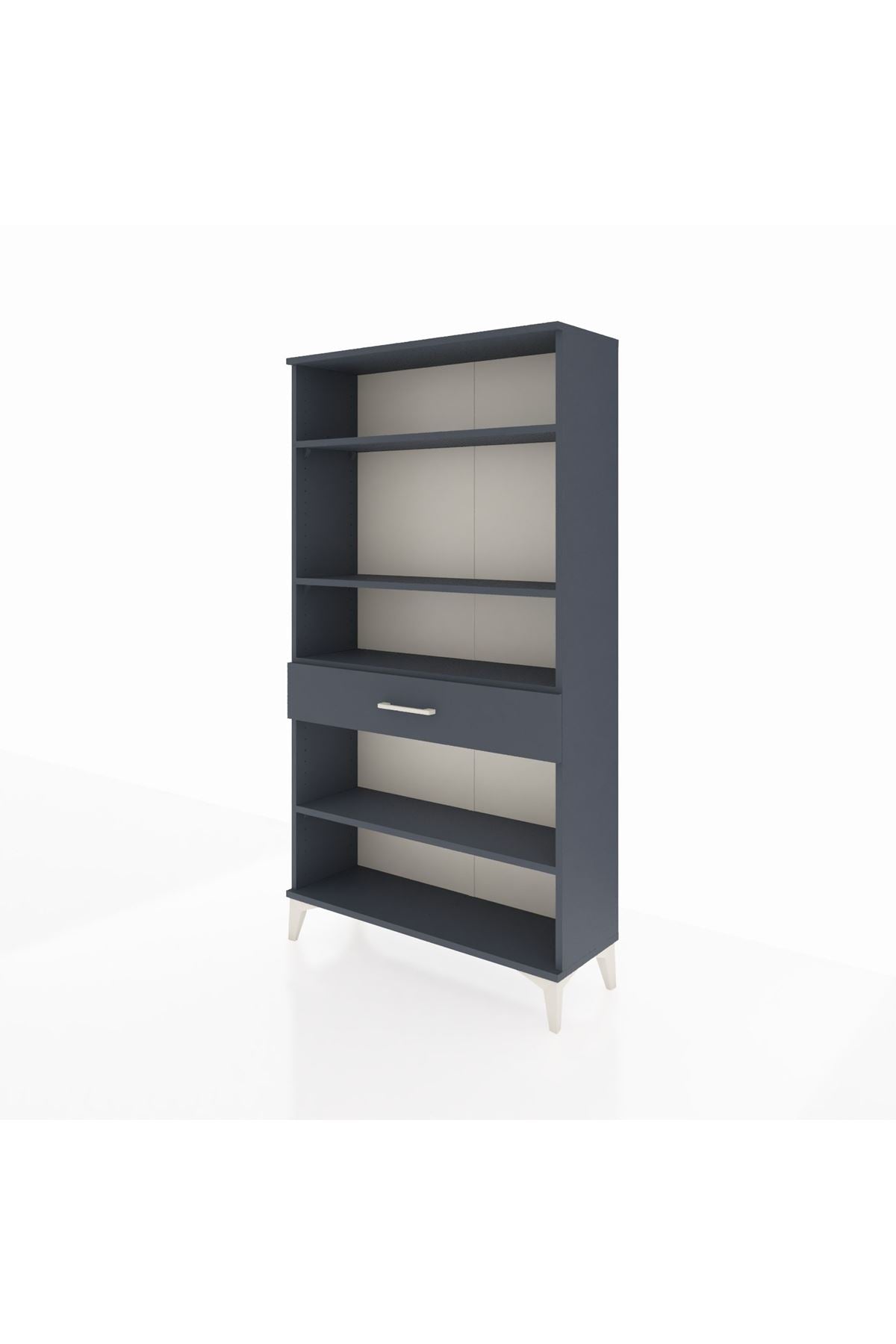 Arges Dolap 4 Raflı Tek Çekmeceli 88x30x163 Antrasit-Antrasit