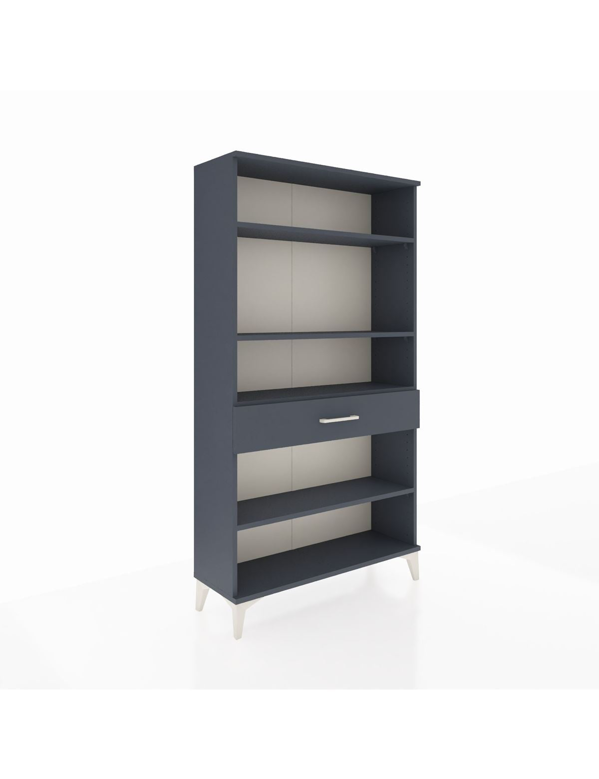 Arges Dolap 4 Raflı Tek Çekmeceli 88x30x163 Antrasit-Antrasit