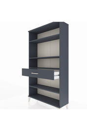 Arges Dolap 4 Raflı Tek Çekmeceli 88x30x163 Antrasit-Antrasit