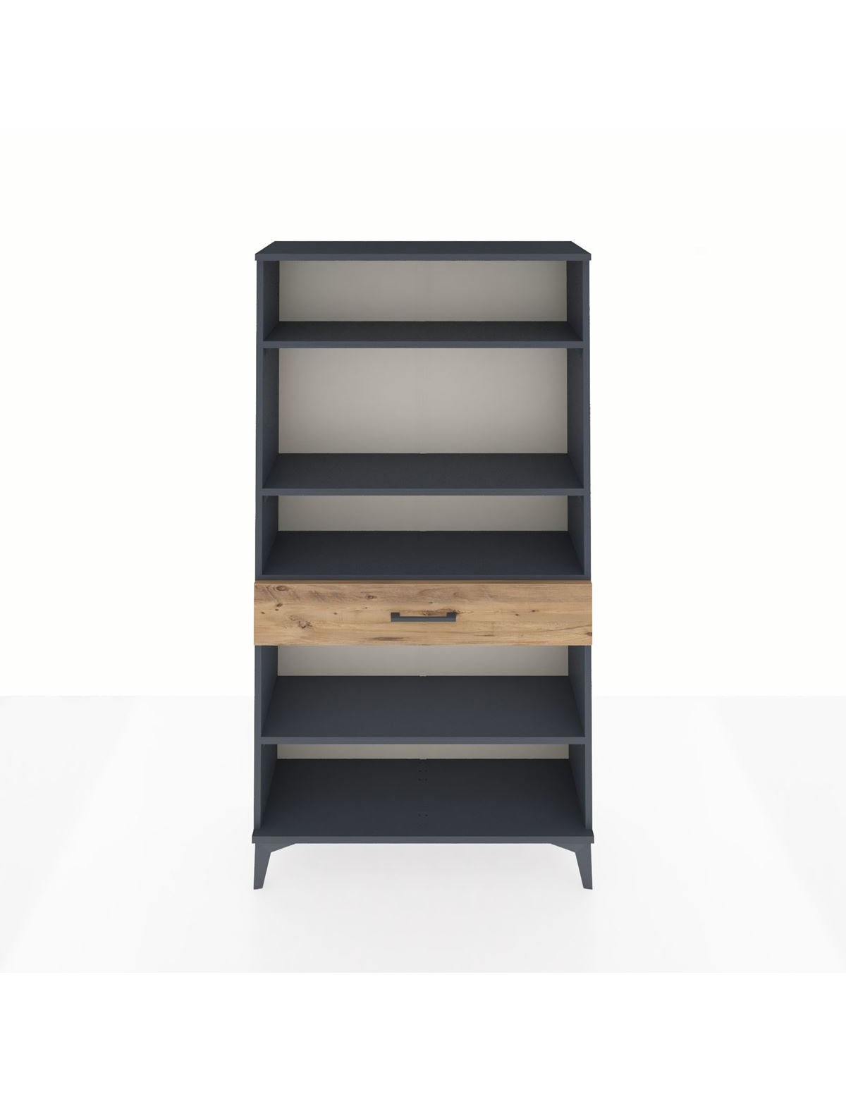 Arges Dolap 4 Raflı Tek Çekmeceli 88x30x163 Antrasit-Çam