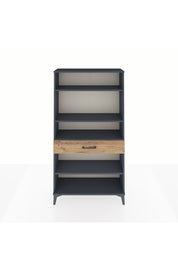 Arges Dolap 4 Raflı Tek Çekmeceli 88x30x163 Antrasit-Çam