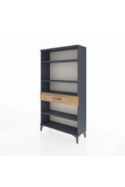 Arges Dolap 4 Raflı Tek Çekmeceli 88x30x163 Antrasit-Çam