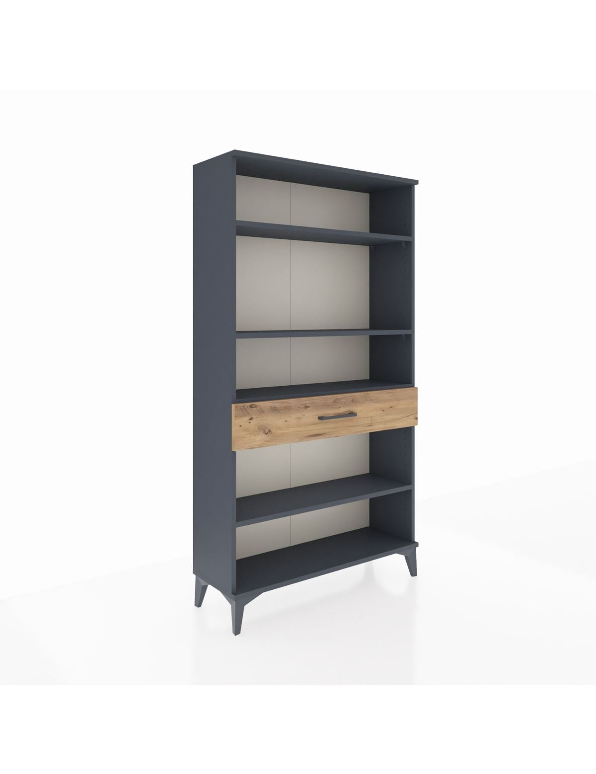 Arges Dolap 4 Raflı Tek Çekmeceli 88x30x163 Antrasit-Çam