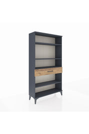 Arges Dolap 4 Raflı Tek Çekmeceli 88x30x163 Antrasit-Çam