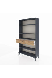 Arges Dolap 4 Raflı Tek Çekmeceli 88x30x163 Antrasit-Çam