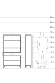 Arges Dolap 4 Raflı Tek Çekmeceli 88x30x163 Antrasit-Çam