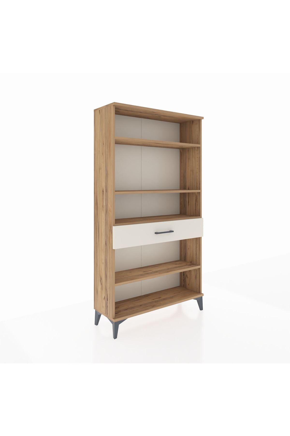 Arges Dolap 4 Raflı Tek Çekmeceli 88x30x163 Çam-Aytaşı