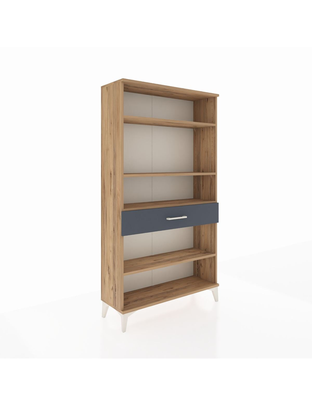 Arges Dolap 4 Raflı Tek Çekmeceli 88x30x163 Çam-Antrasit