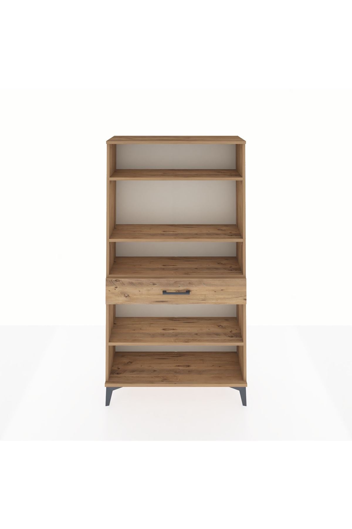 Arges Dolap 4 Raflı Tek Çekmeceli 88x30x163 Çam-Çam