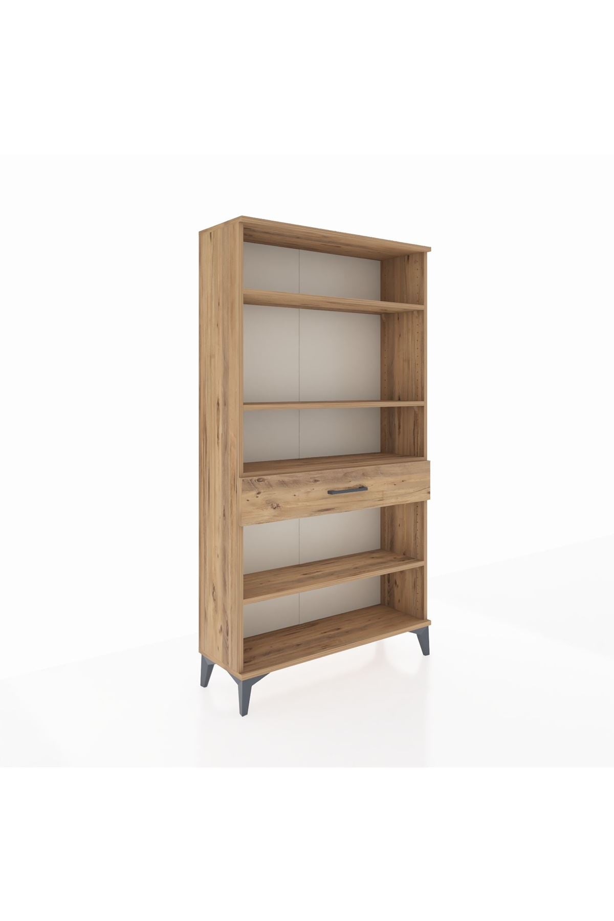 Arges Dolap 4 Raflı Tek Çekmeceli 88x30x163 Çam-Çam