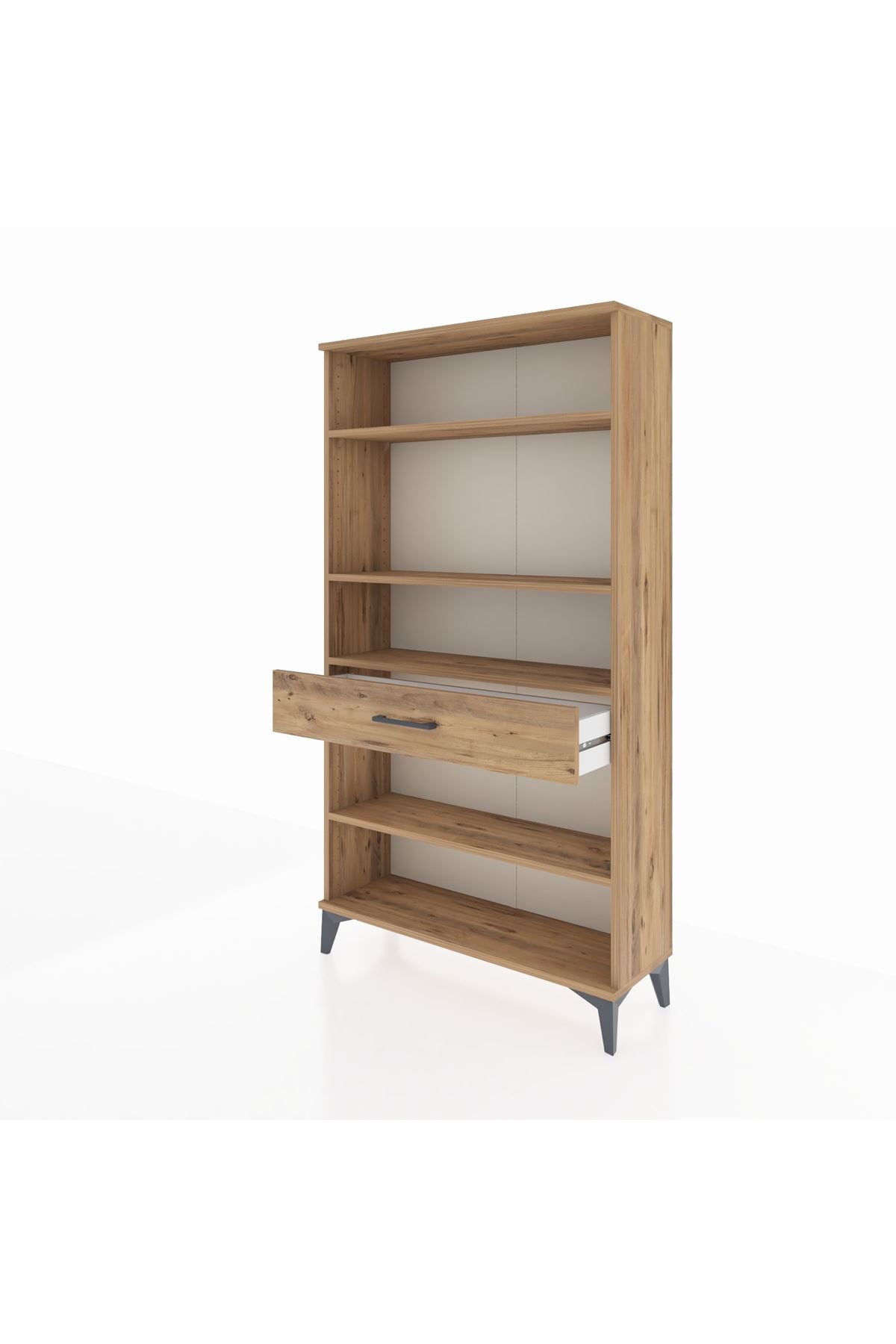 Arges Dolap 4 Raflı Tek Çekmeceli 88x30x163 Çam-Çam