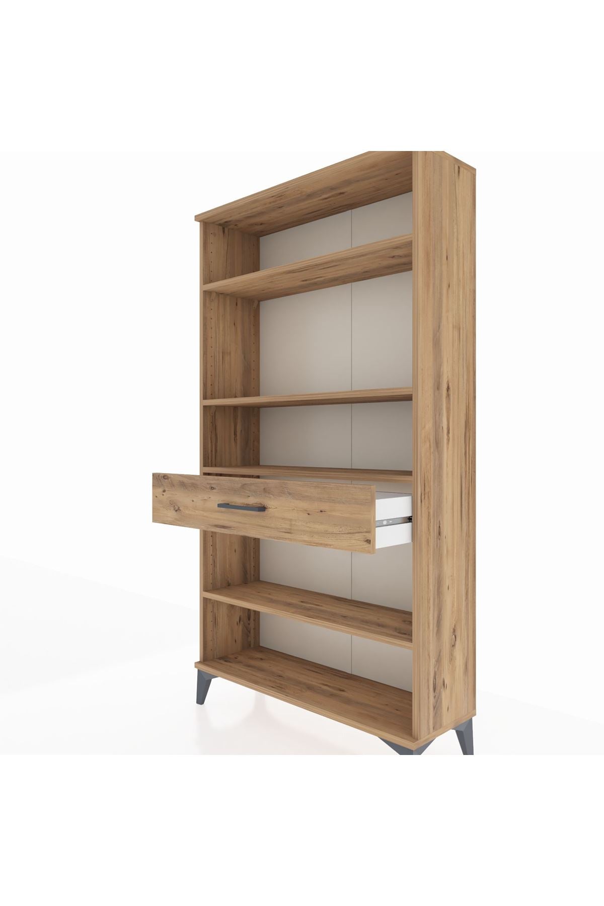 Arges Dolap 4 Raflı Tek Çekmeceli 88x30x163 Çam-Çam