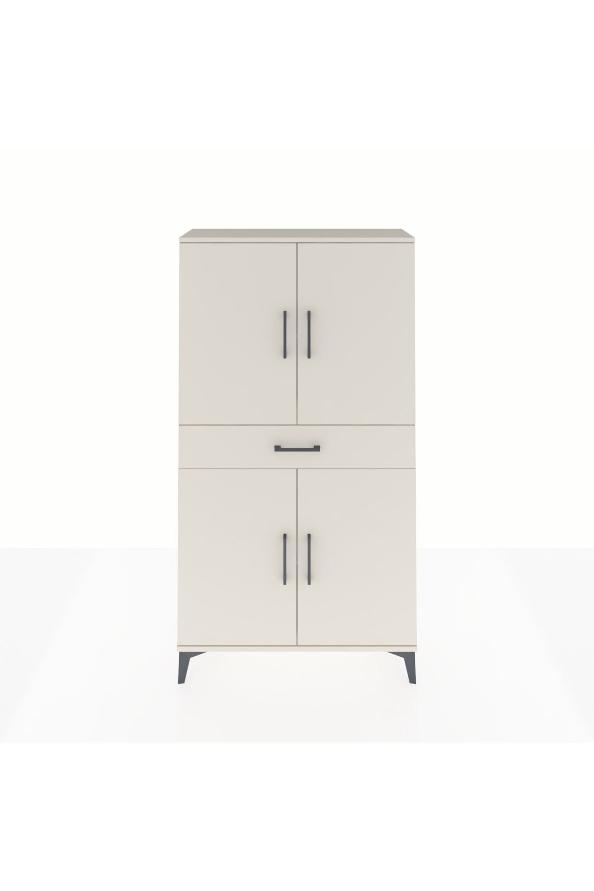 Arges Dolap 3 Raflı Tek Çekmeceli 4 Kapaklı 88x30x163 Aytaşı-Aytaşı