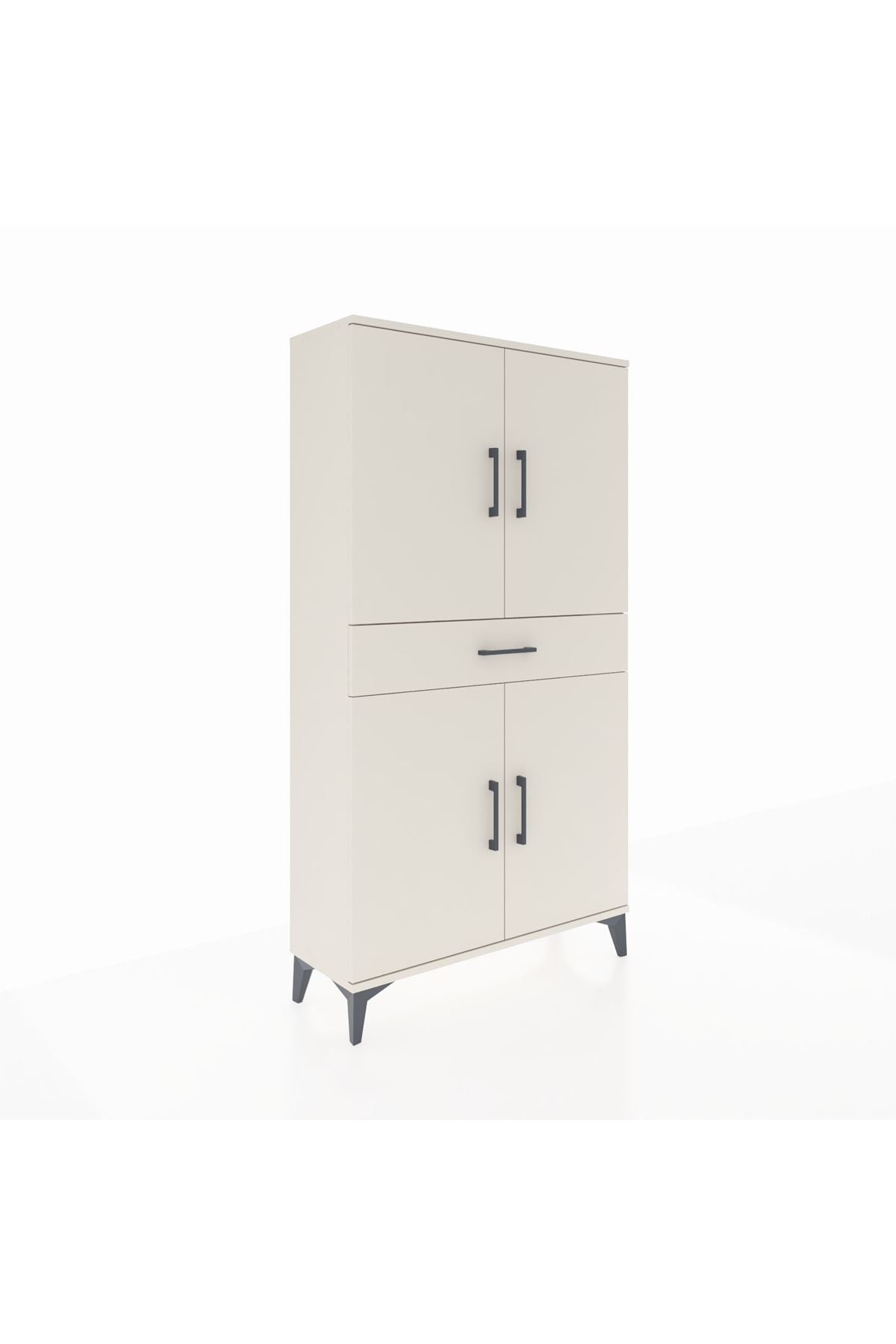 Arges Dolap 3 Raflı Tek Çekmeceli 4 Kapaklı 88x30x163 Aytaşı-Aytaşı