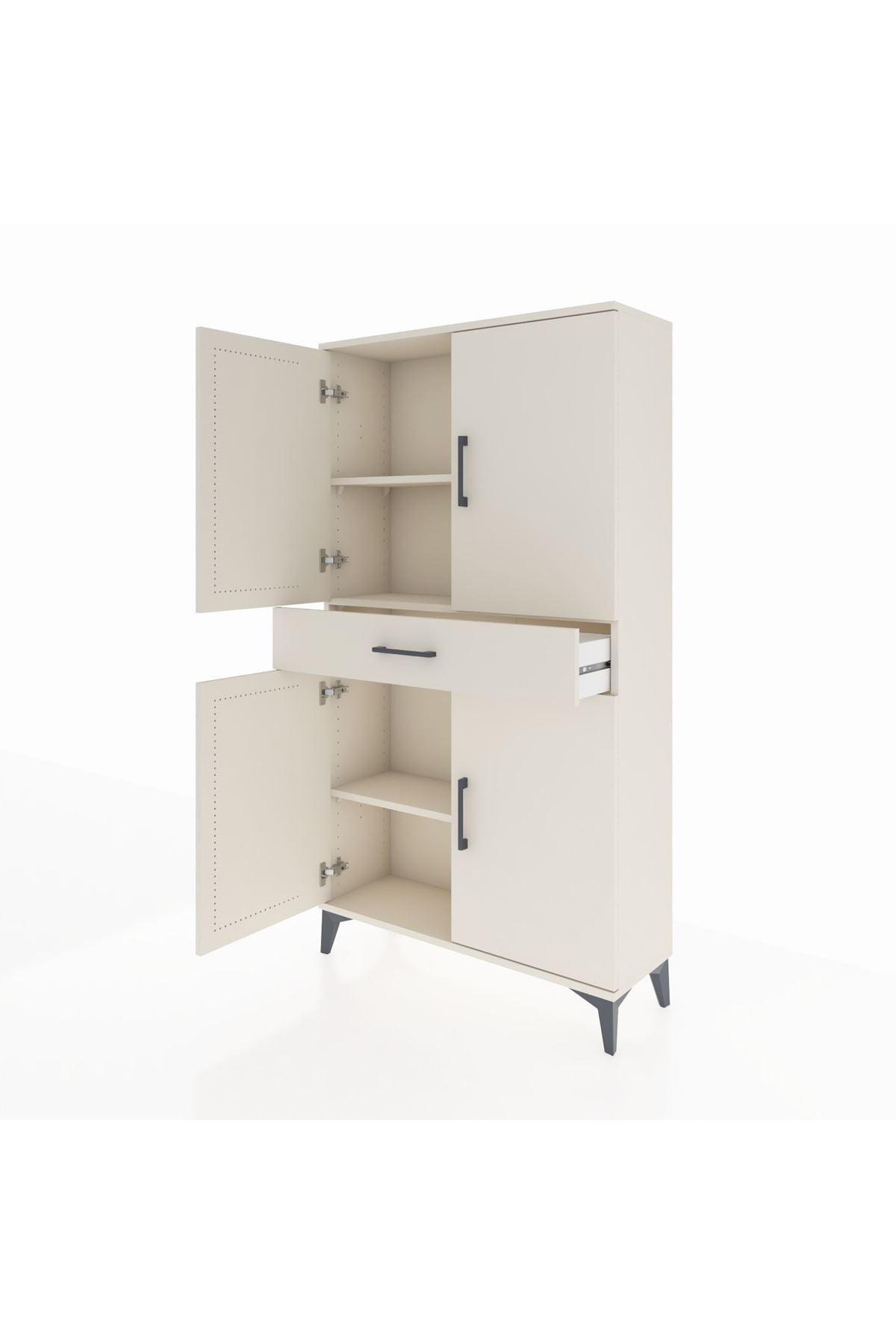 Arges Dolap 3 Raflı Tek Çekmeceli 4 Kapaklı 88x30x163 Aytaşı-Aytaşı