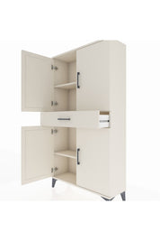 Arges Dolap 3 Raflı Tek Çekmeceli 4 Kapaklı 88x30x163 Aytaşı-Aytaşı