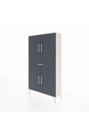 Arges Dolap 3 Raflı Tek Çekmeceli 4 Kapaklı 88x30x163 Aytaşı-Antrasit