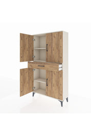 Arges Dolap 3 Raflı Tek Çekmeceli 4 Kapaklı 88x30x163 Aytaşı-Çam