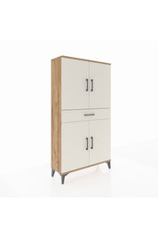 Arges Dolap 3 Raflı Tek Çekmeceli 4 Kapaklı 88x30x163 Çam-Aytaşı