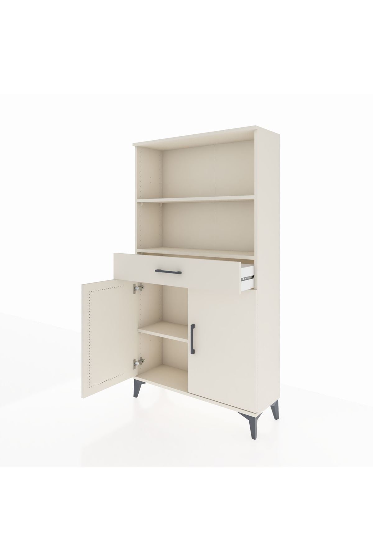 Arges Dolap 3 Raflı Tek Çekmeceli 2 Kapaklı 88x30x163 Aytaşı-Aytaşı