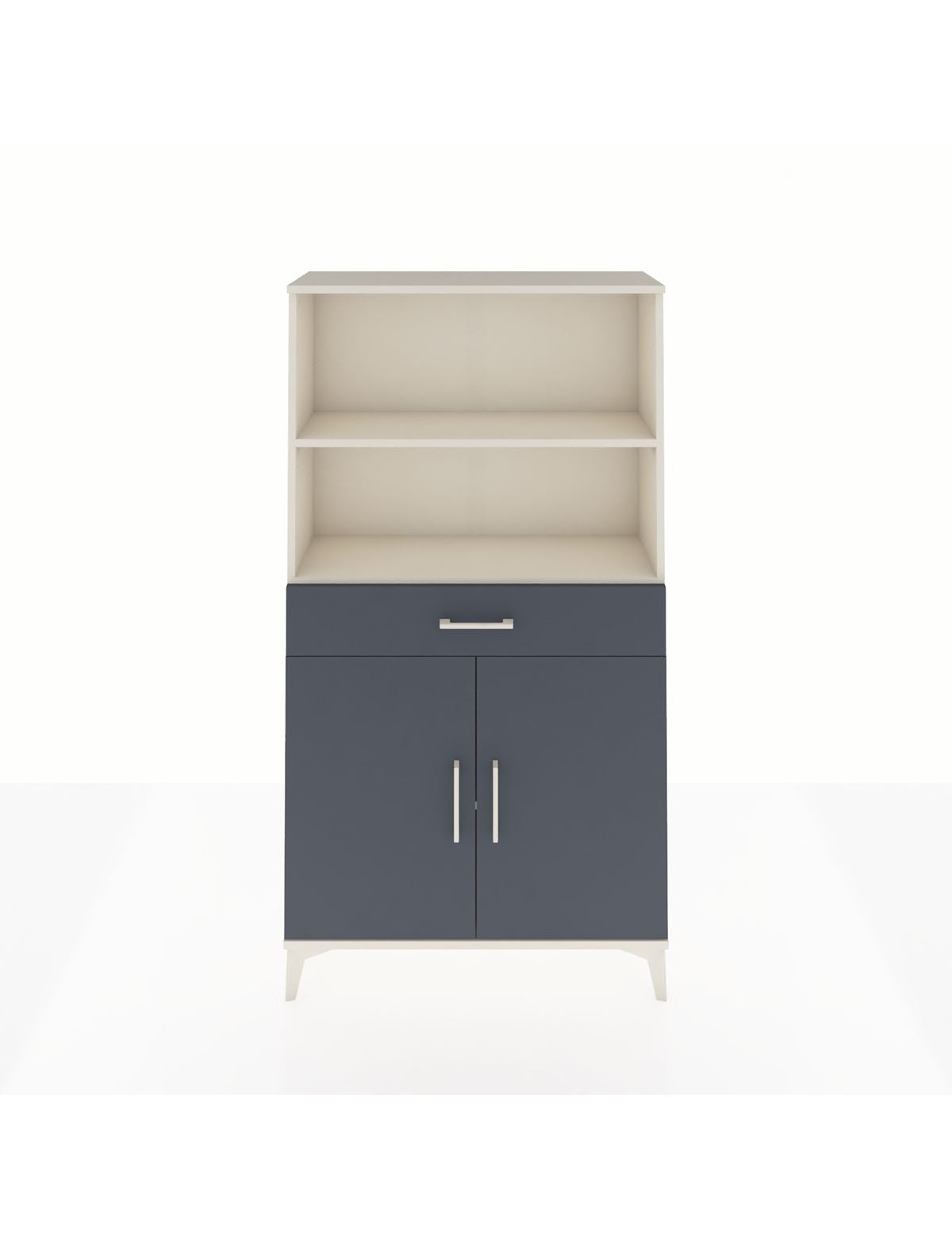 Arges Dolap 3 Raflı Tek Çekmeceli 2 Kapaklı 88x30x163 Aytaşı-Antrasit