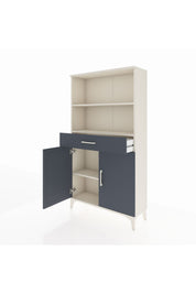 Arges Dolap 3 Raflı Tek Çekmeceli 2 Kapaklı 88x30x163 Aytaşı-Antrasit