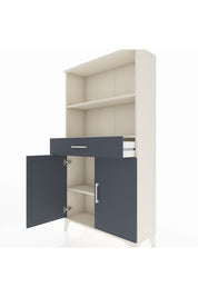 Arges Dolap 3 Raflı Tek Çekmeceli 2 Kapaklı 88x30x163 Aytaşı-Antrasit