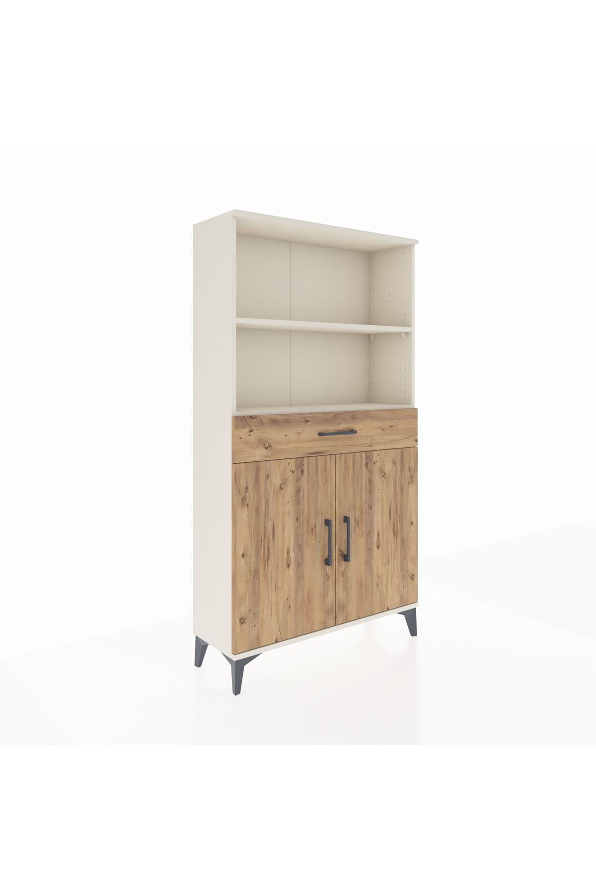 Arges Dolap 3 Raflı Tek Çekmeceli 2 Kapaklı 88x30x163 Aytaşı-Çam