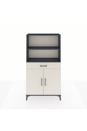 Arges Dolap 3 Raflı Tek Çekmeceli 2 Kapaklı 88x30x163 Antrasit-Aytaşı