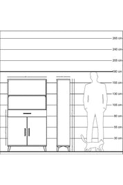 Arges Dolap 3 Raflı Tek Çekmeceli 2 Kapaklı 88x30x163 Antrasit-Aytaşı