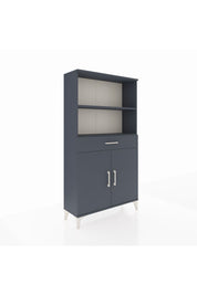 Arges Dolap 3 Raflı Tek Çekmeceli 2 Kapaklı 88x30x163 Antrasit-Antrasit