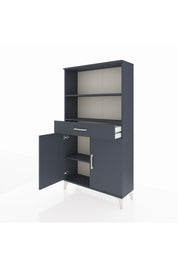 Arges Dolap 3 Raflı Tek Çekmeceli 2 Kapaklı 88x30x163 Antrasit-Antrasit