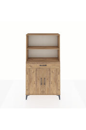 Arges Dolap 3 Raflı Tek Çekmeceli 2 Kapaklı 88x30x163 Çam-Çam