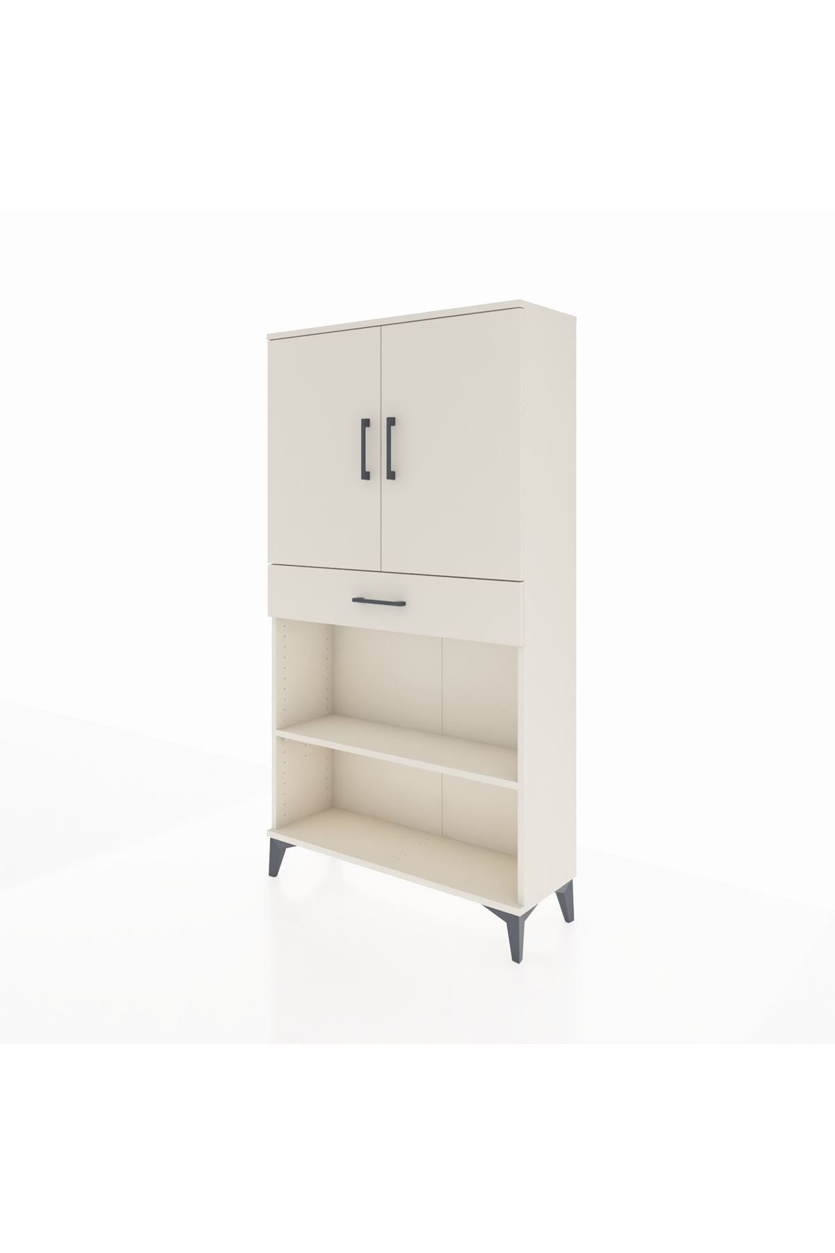 Arges Dolap 3 Raflı Tek Çekmeceli 2 Kapaklı 88x30x163 Aytaşı-Aytaşı