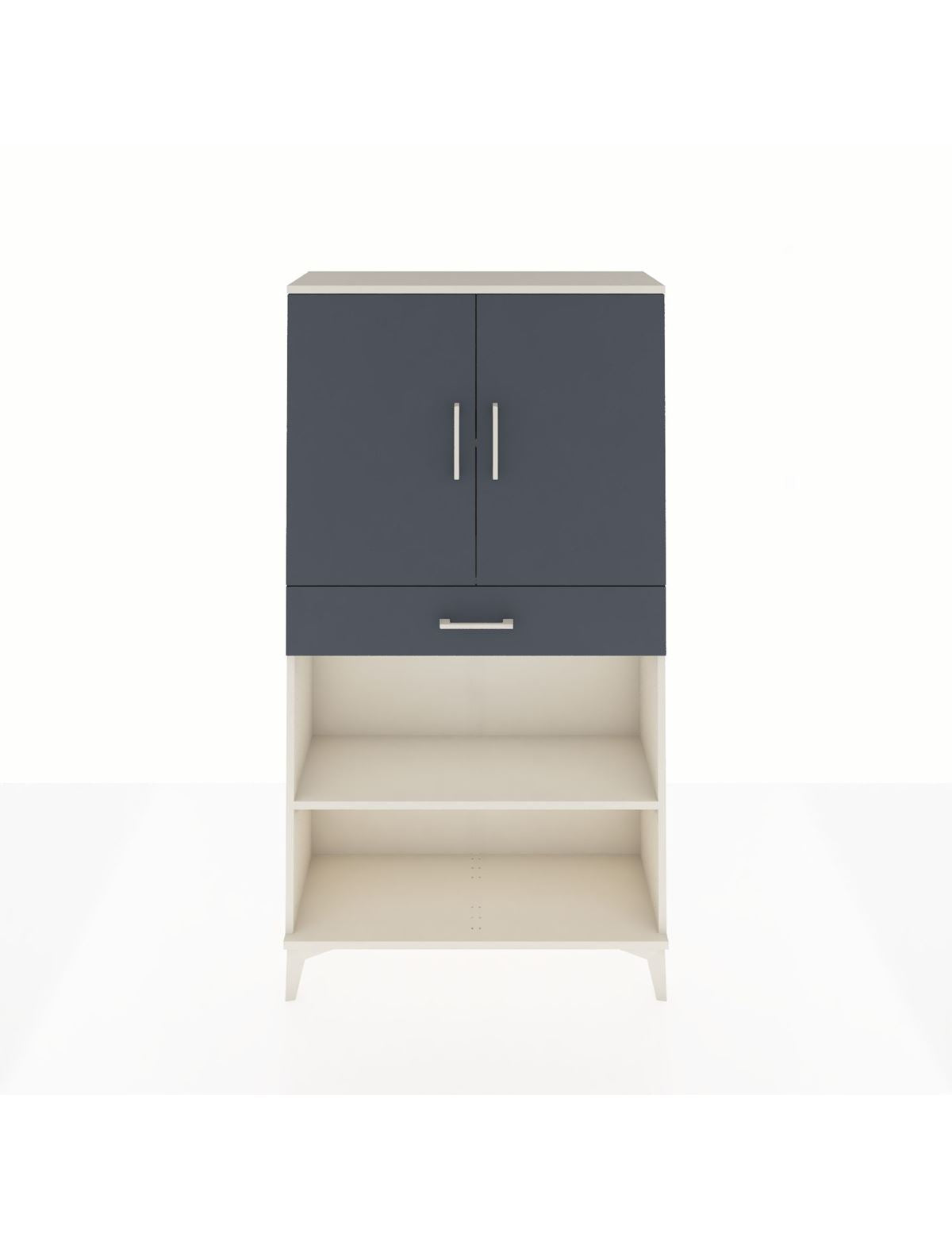 Arges Dolap 3 Raflı Tek Çekmeceli 2 Kapaklı 88x30x163 Aytaşı-Antrasit