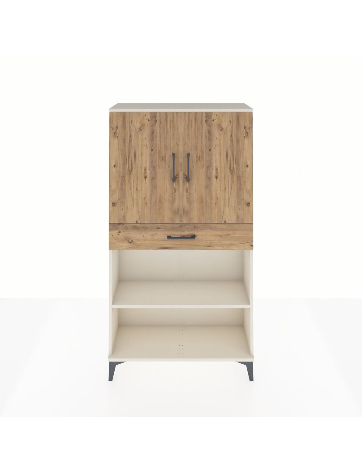 Arges Dolap 3 Raflı Tek Çekmeceli 2 Kapaklı 88x30x163 Aytaşı-Çam