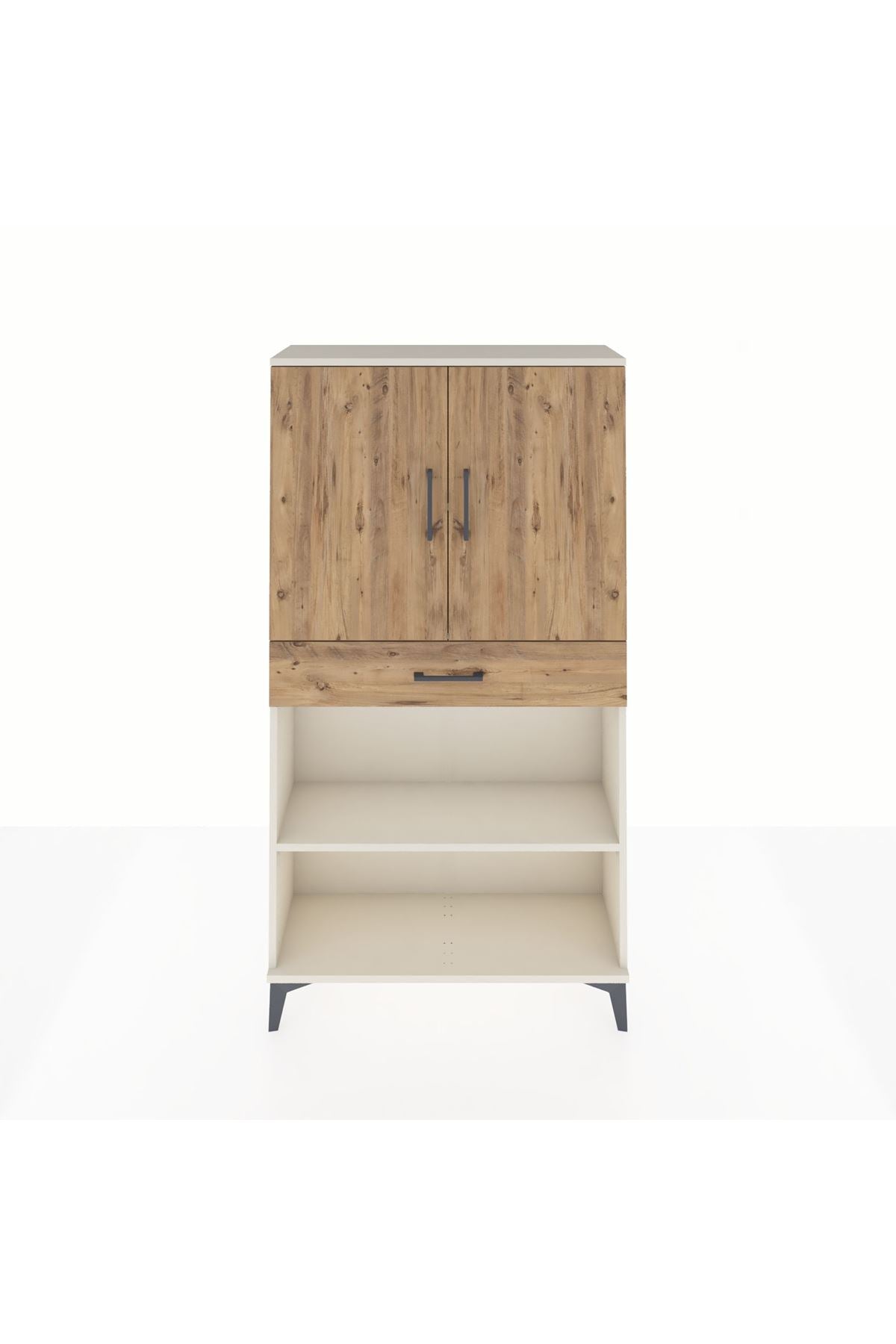 Arges Dolap 3 Raflı Tek Çekmeceli 2 Kapaklı 88x30x163 Aytaşı-Çam