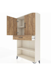 Arges Dolap 3 Raflı Tek Çekmeceli 2 Kapaklı 88x30x163 Aytaşı-Çam