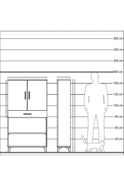 Arges Dolap 3 Raflı Tek Çekmeceli 2 Kapaklı 88x30x163 Çam-Aytaşı