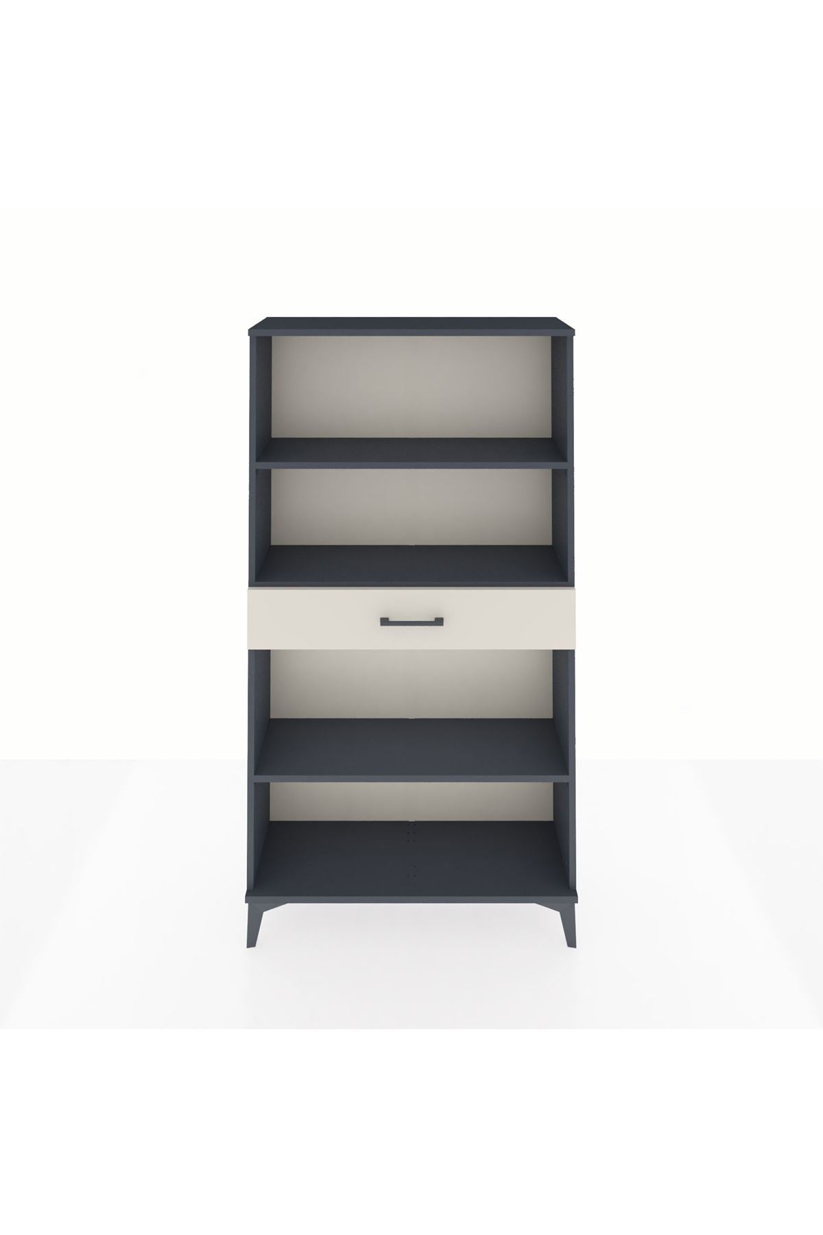 Arges Dolap 3 Raflı Tek Çekmeceli 88x30x163 Antrasit-Aytaşı