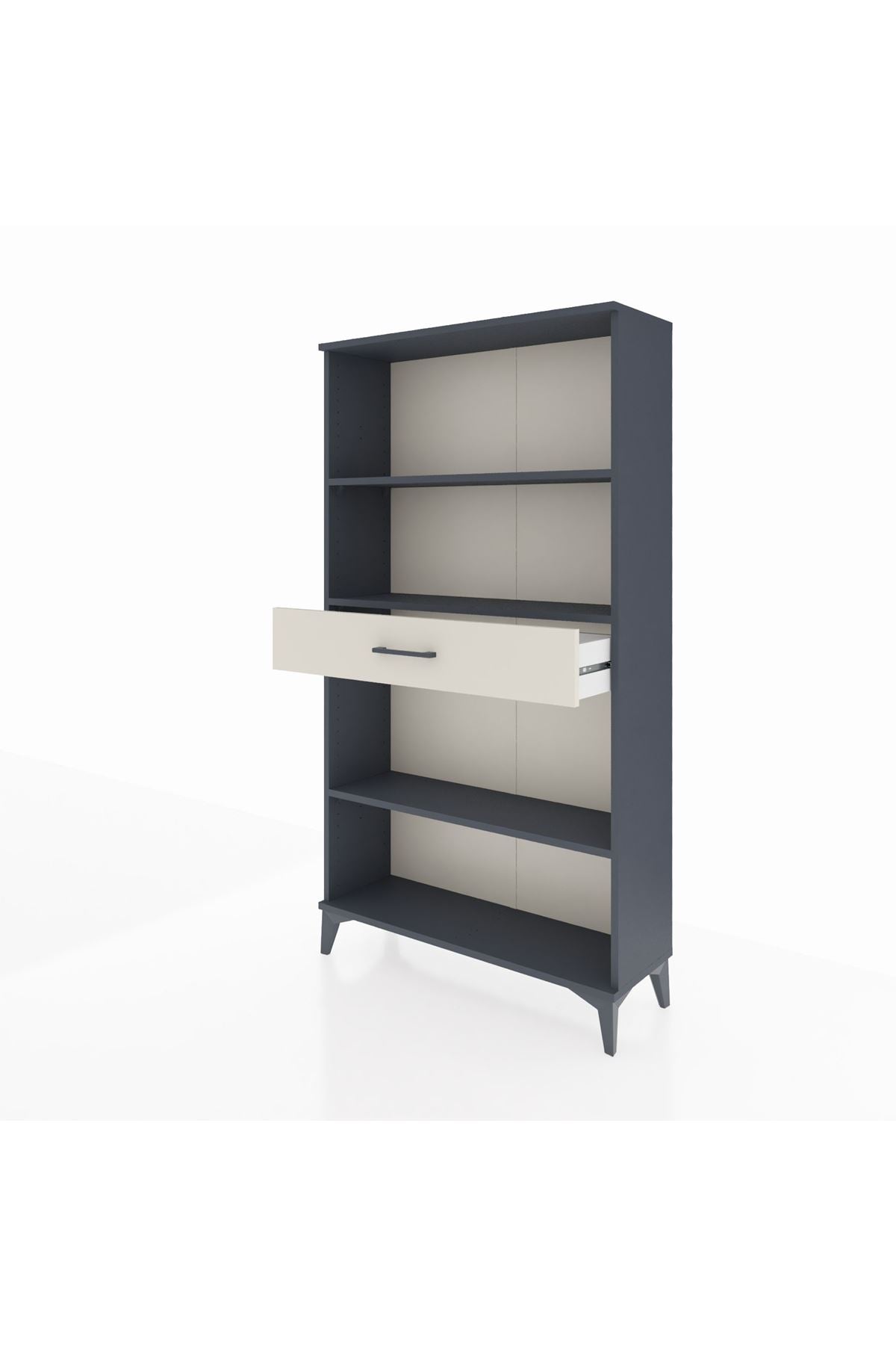 Arges Dolap 3 Raflı Tek Çekmeceli 88x30x163 Antrasit-Aytaşı