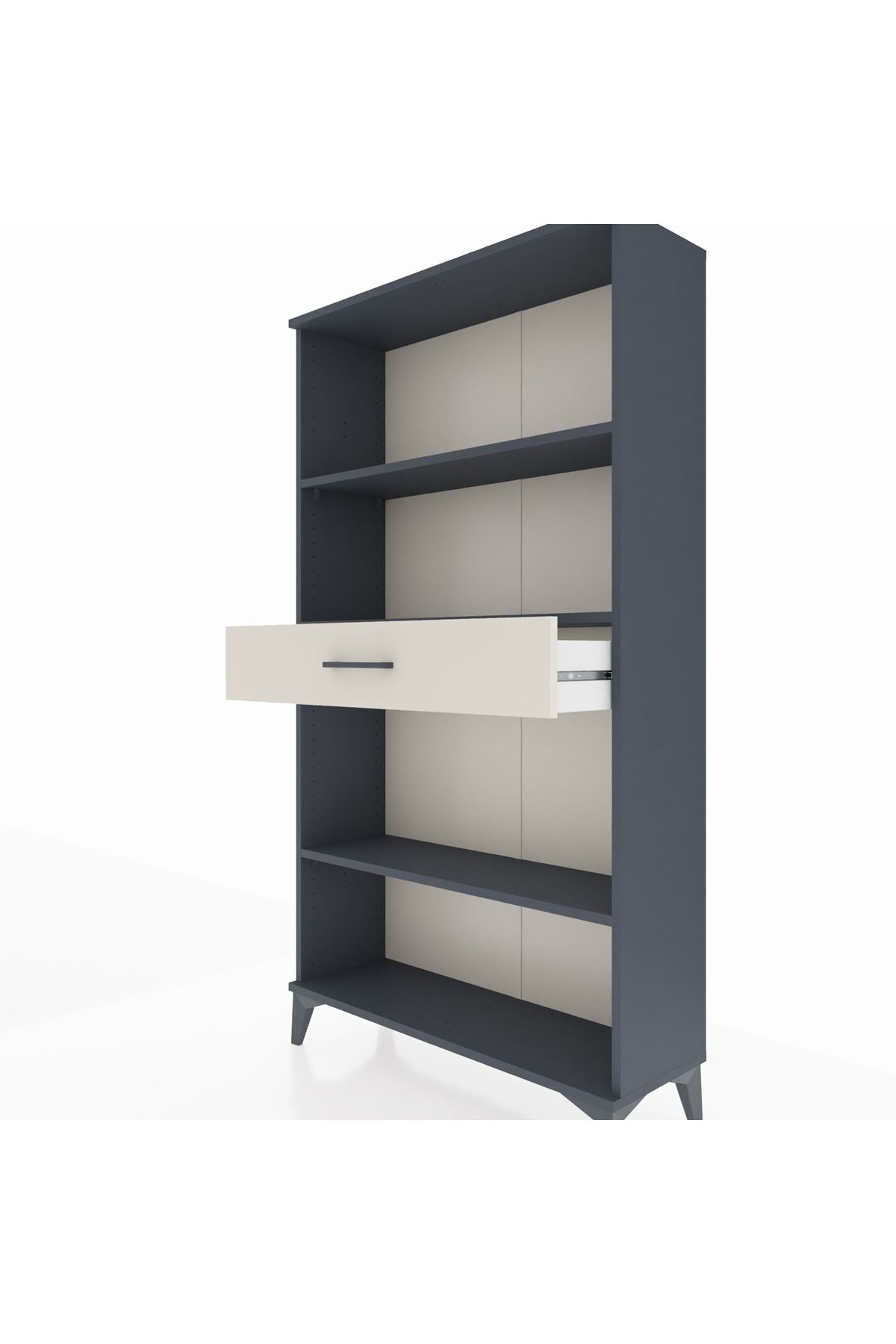 Arges Dolap 3 Raflı Tek Çekmeceli 88x30x163 Antrasit-Aytaşı