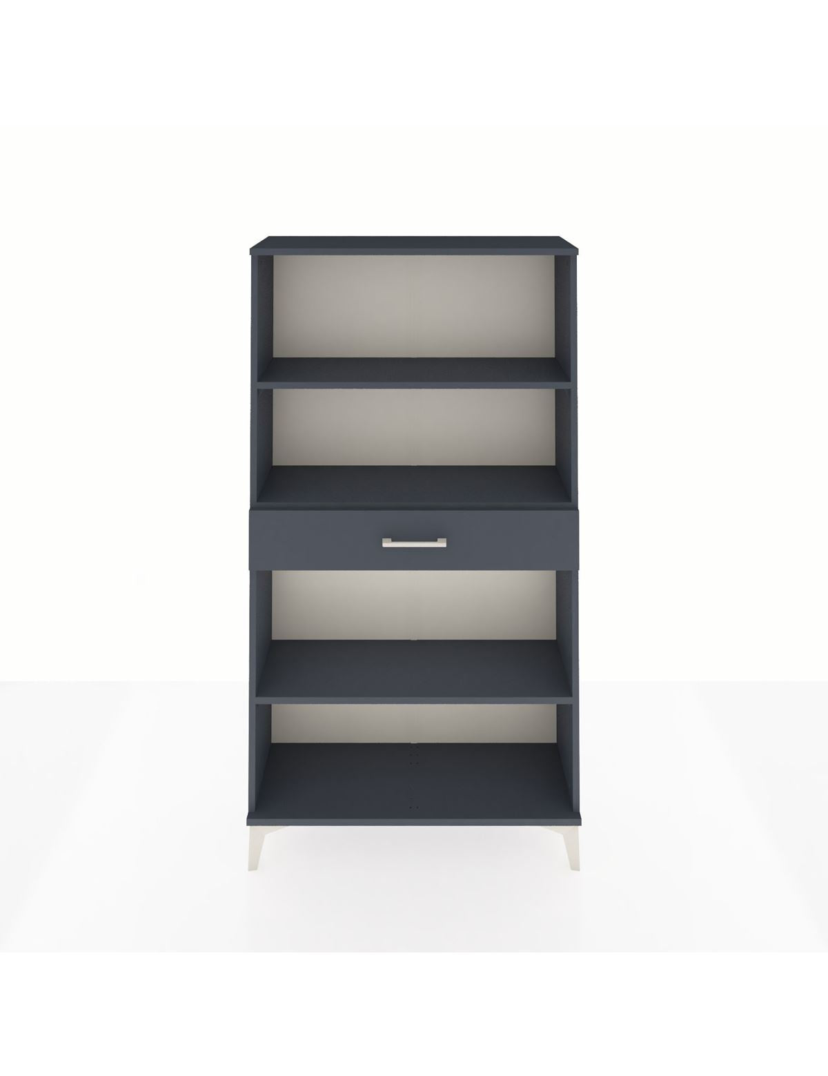 Arges Dolap 3 Raflı Tek Çekmeceli 88x30x163 Antrasit-Antrasit